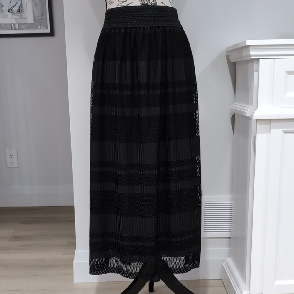 Adiva Black A-Line Skirt